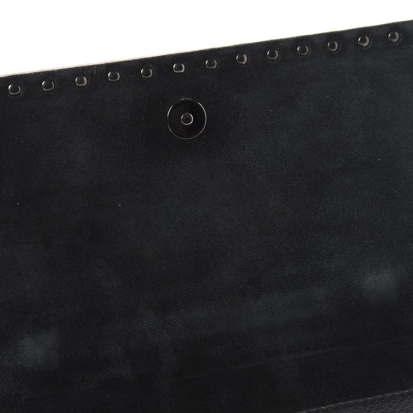 Pebbled Calfskin Rockstud Wristlet Clutch Black