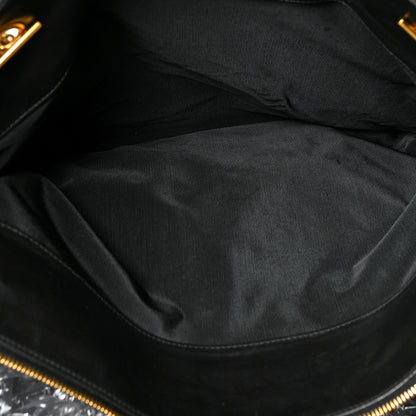 Chanel Vinyl Stitched XL Weekender Black 5 of 12