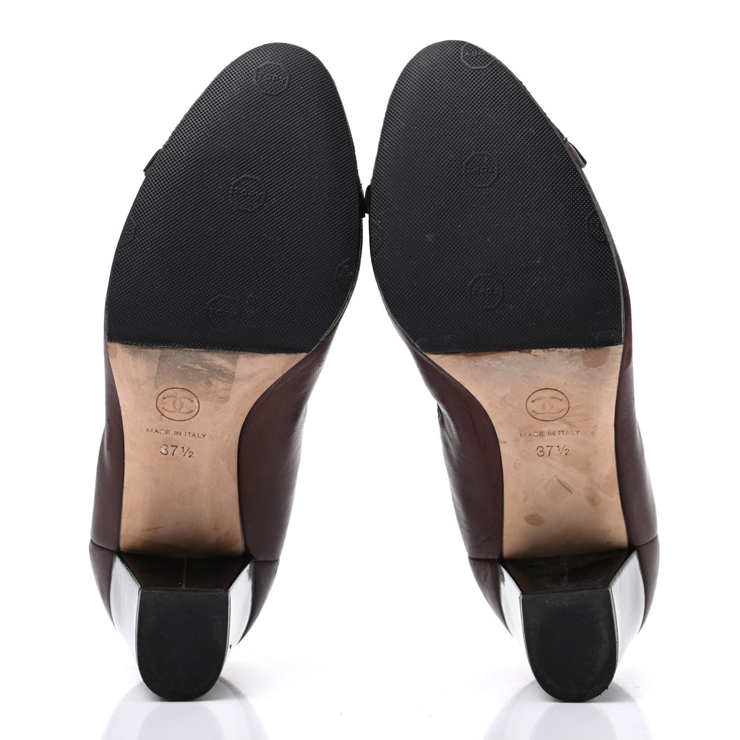 Lambskin Patent CC Elastic Cap Toe Ballerina Pumps 37.5 Burgundy Black