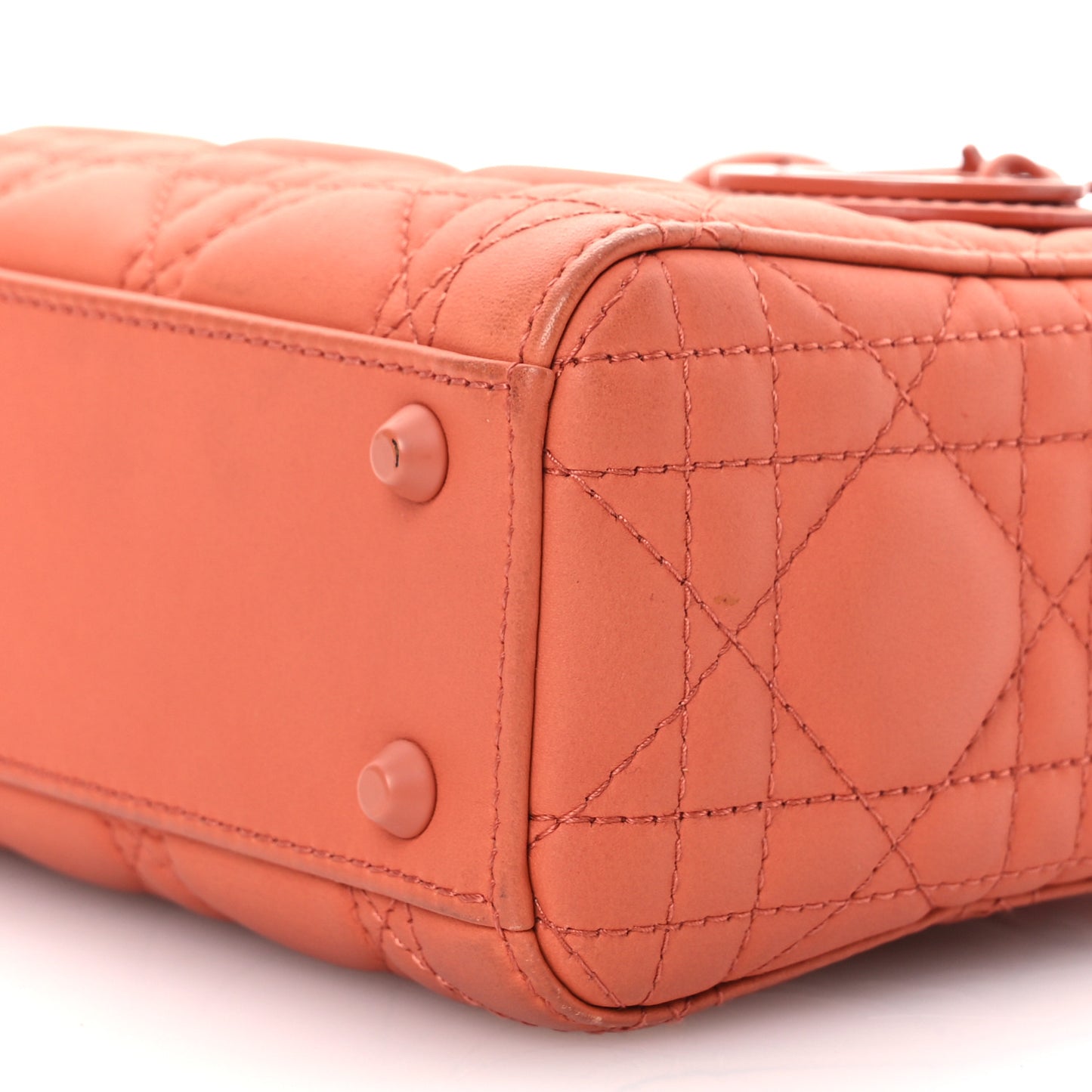 Ultra Matte Calfskin Cannage Mini Lady Dior Indian Red