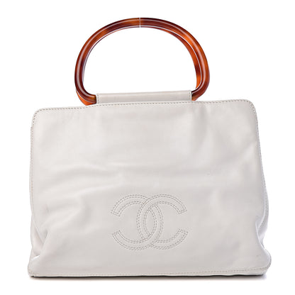 Chanel Lambskin CC Handle Tote White 1 of 11