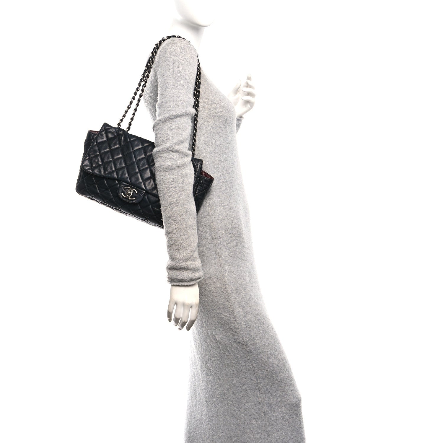 Chanel Lambskin Quilted Jumbo Single Flap Black 2 of 13