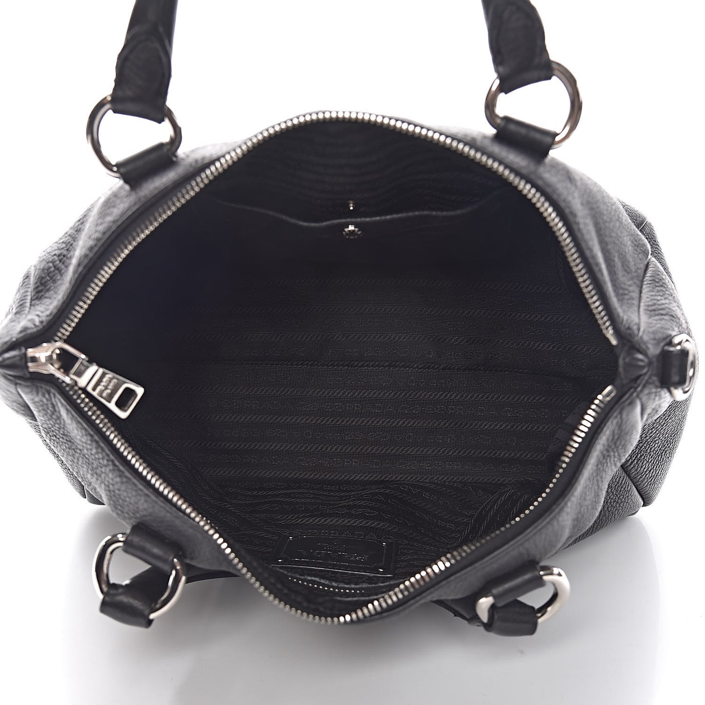 Vitello Daino Shopping Satchel Black
