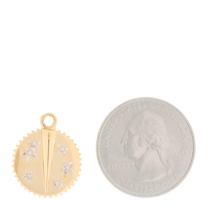 Foundrae 18K Yellow Gold Diamond Baby Resilience Medallion Pendant 2 of 4