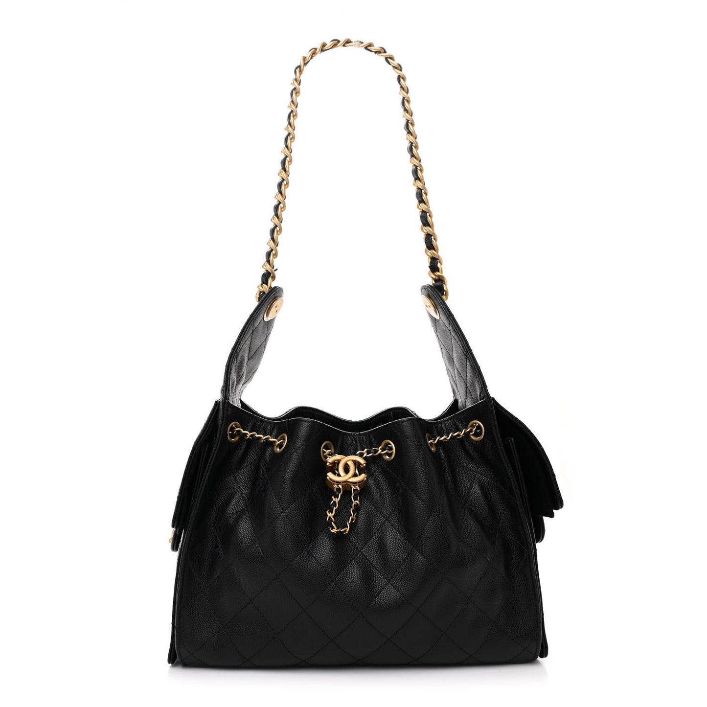 Caviar Quilted Small Chanel 25 Handbag Black