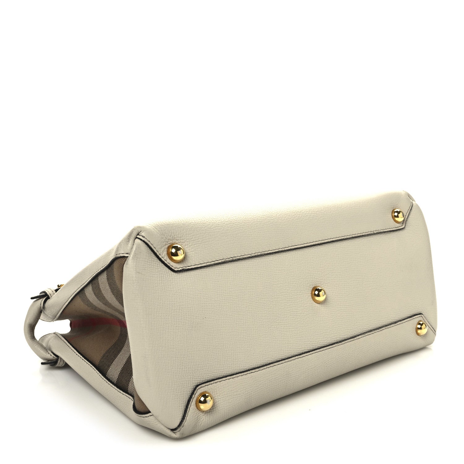 Burberry Derby Calfskin House Check Medium Banner Tote Beige Beige 4 of 21
