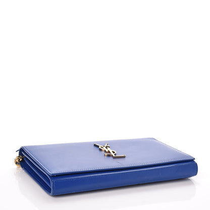 Saint Laurent Calfskin Monogram Chain Wallet Royal Blue 4 of 8