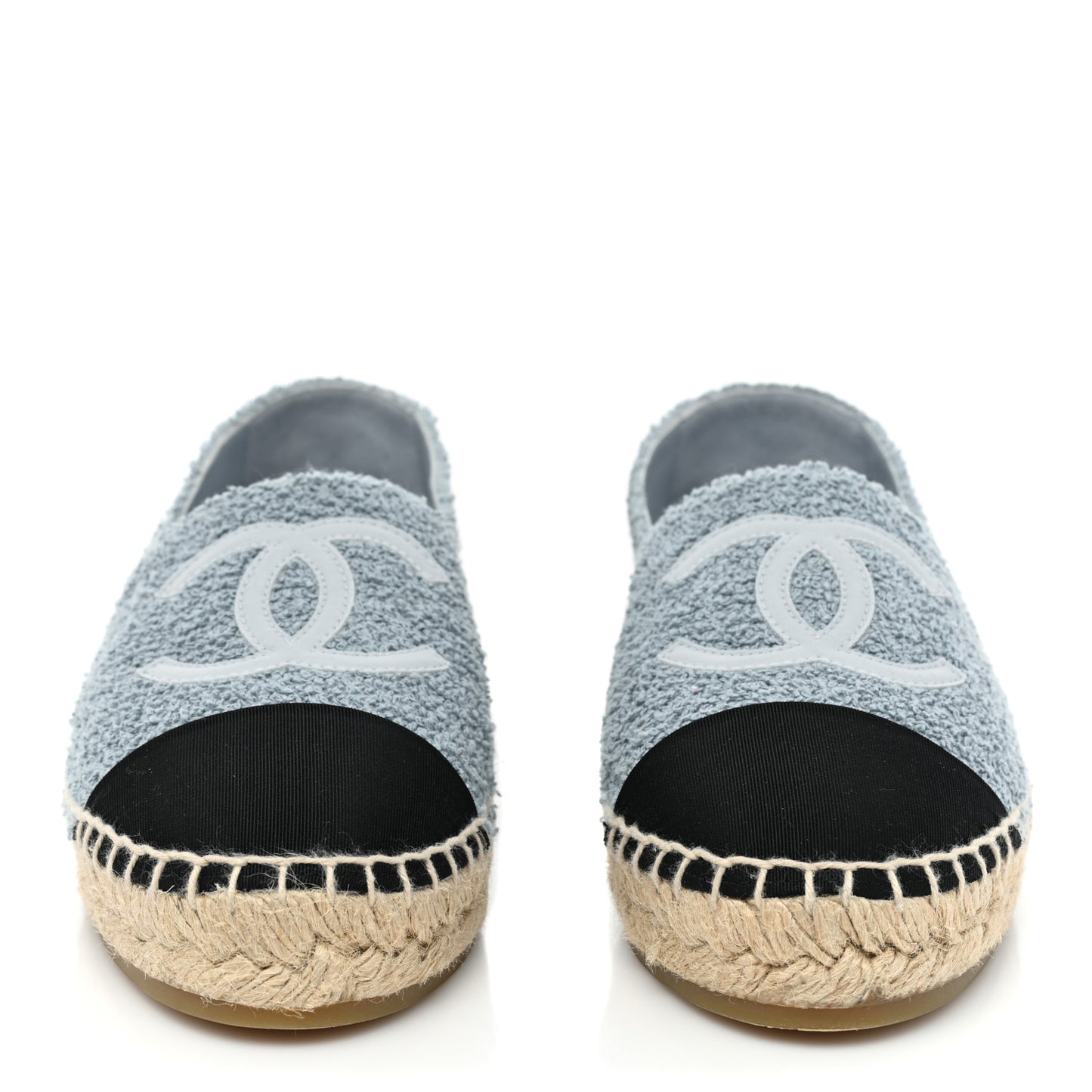 Fabric Grosgrain CC Espadrilles 37 Blue Light Gray Black