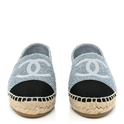 Chanel Fabric Grosgrain CC Espadrilles 37 Blue Light Gray Black 2 of 10