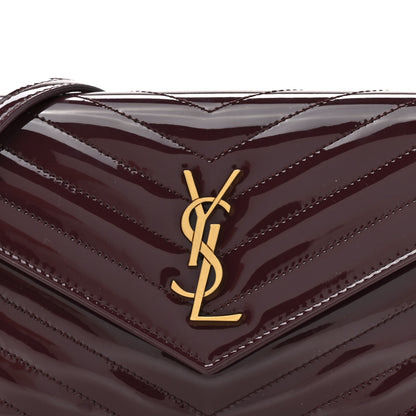 Saint Laurent Vernice Matelasse Chevron Monogram Envelope Chain Wallet Dark Red Wine 8 of 13