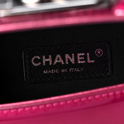 Chanel Metallic Patent Calfskin Quilted Medium Boy Flap Pink 6 of 18