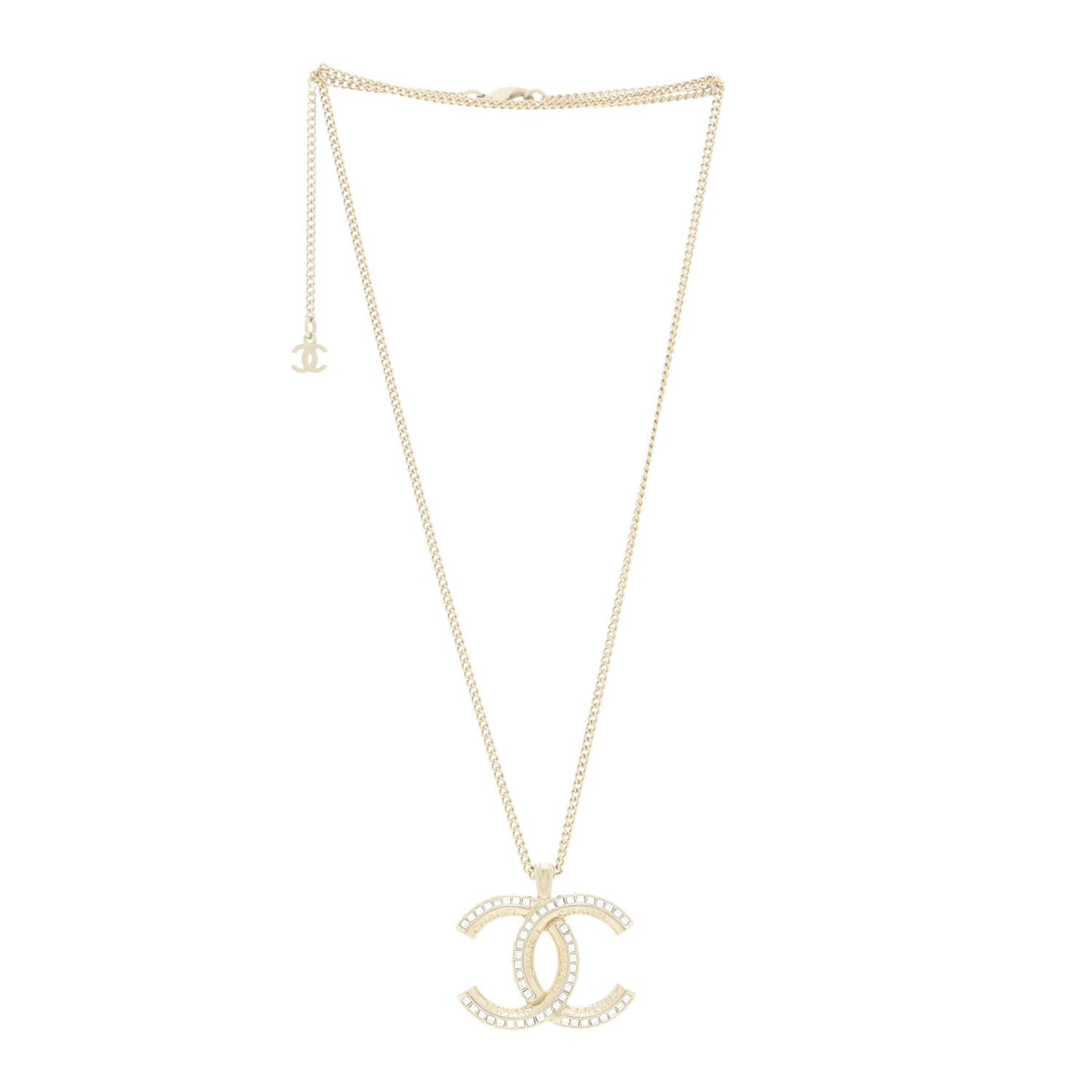 Crystal CC Chain Necklace Gold