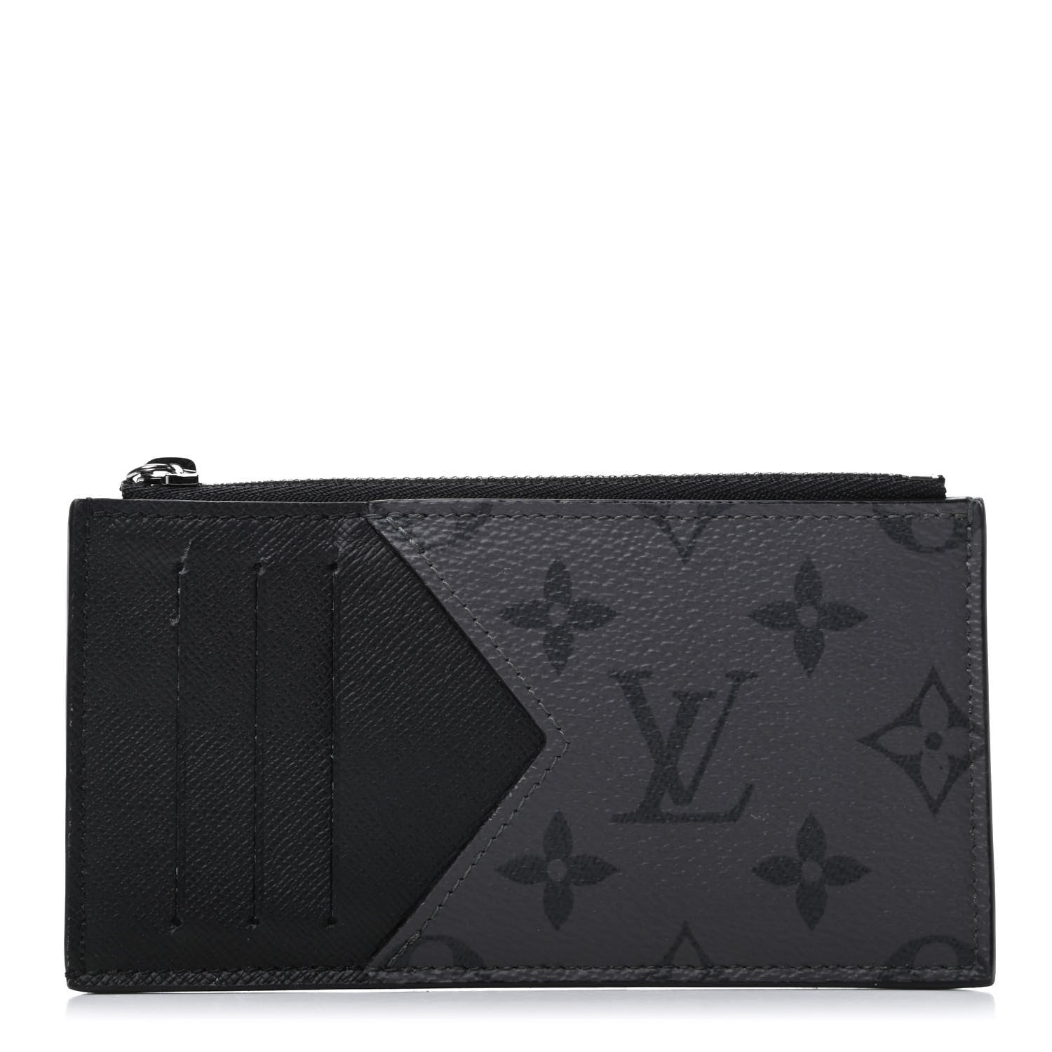 Louis Vuitton Reverse Monogram Eclipse Taiga Coin Card Holder 1 of 7