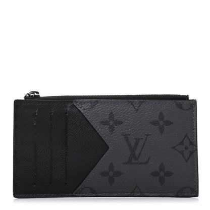 Louis Vuitton Reverse Monogram Eclipse Taiga Coin Card Holder 1 of 7