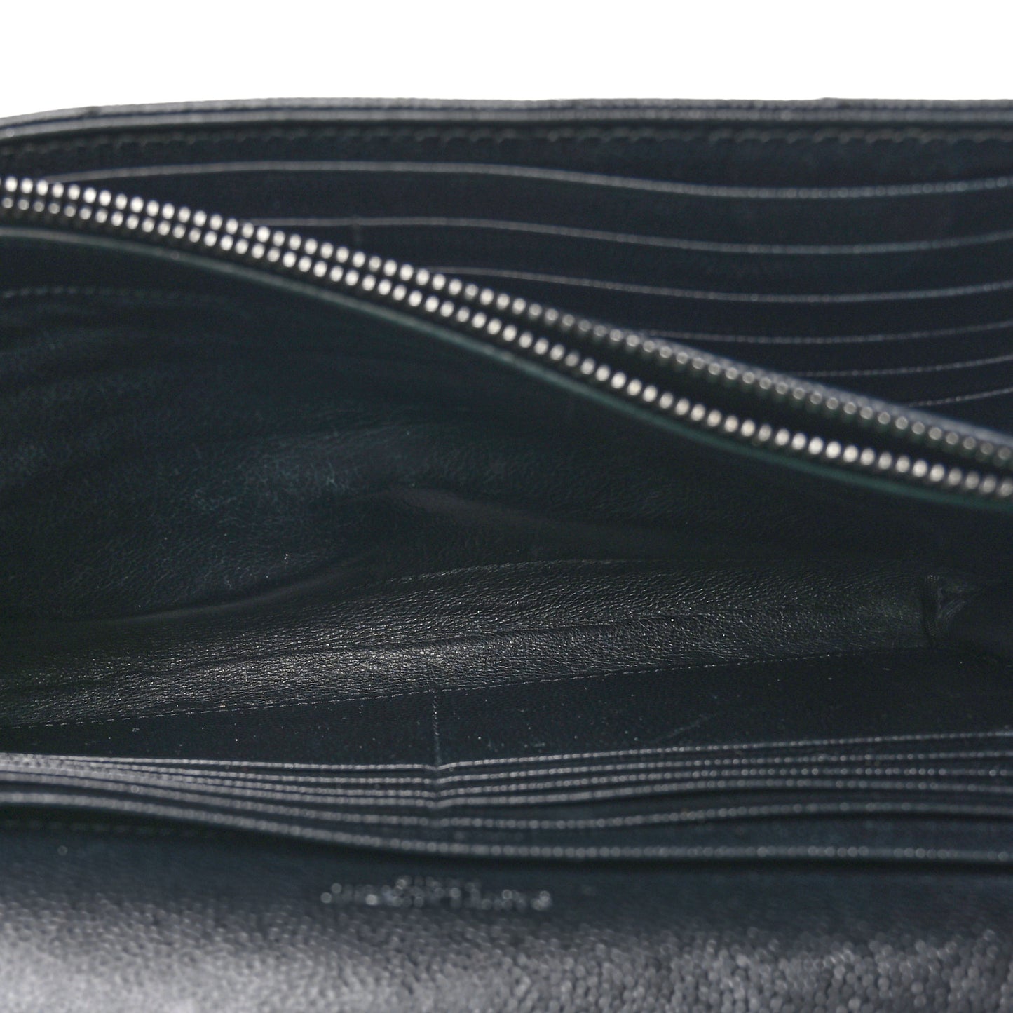 Grain De Poudre Matelasse Chevron Monogram Monochrome Chain Wallet Black