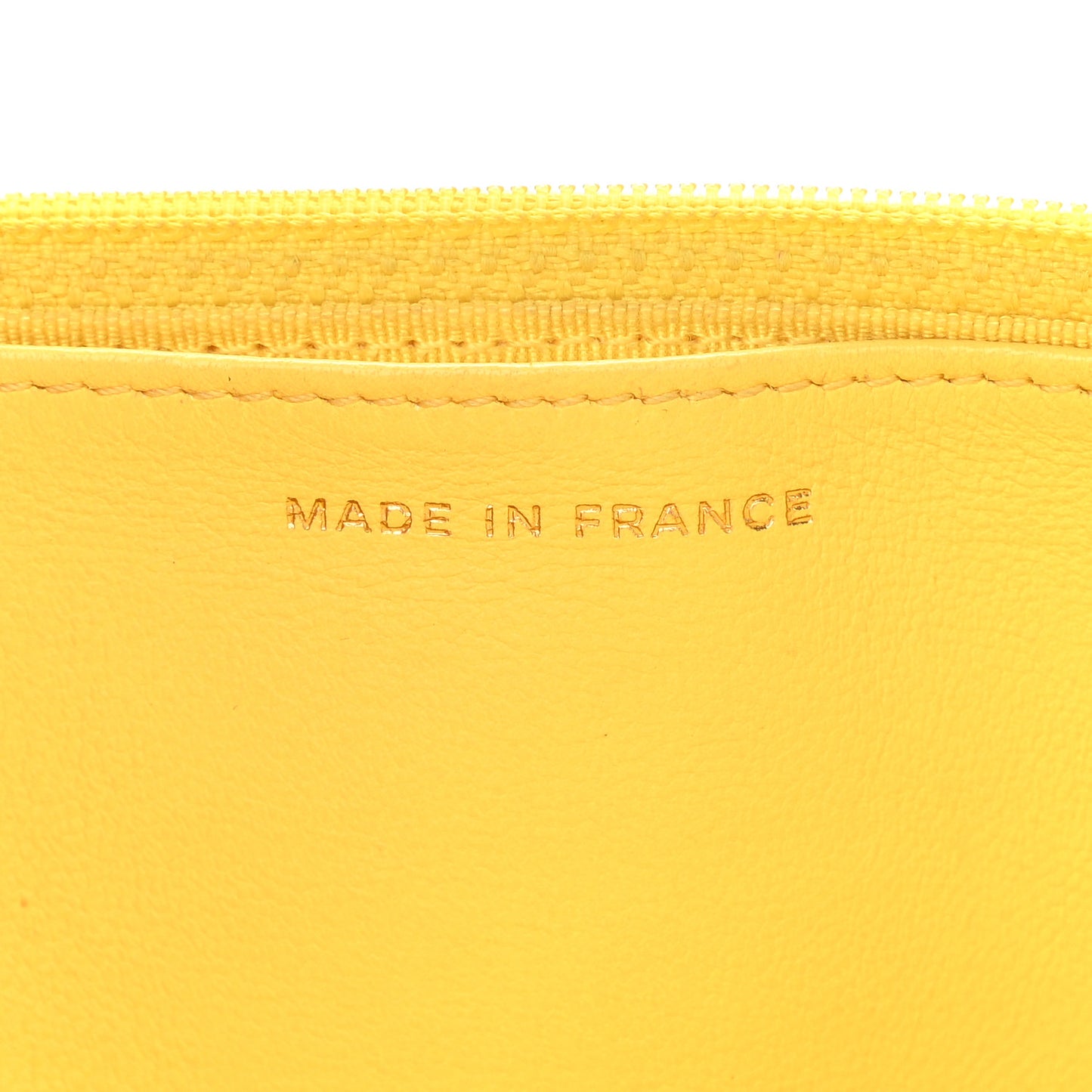 Lambskin Quilted Wallet on Chain WOC Yellow