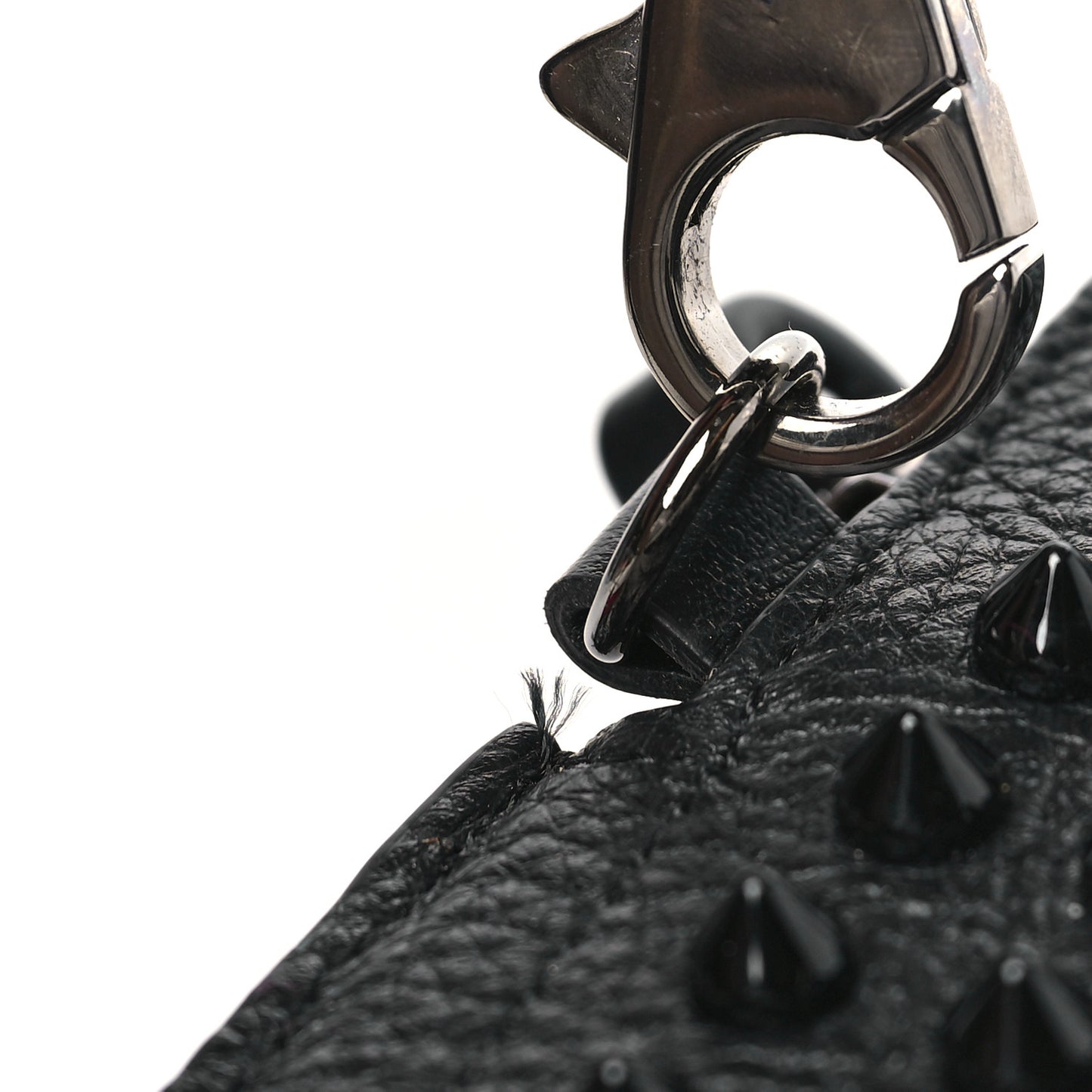 Empire Calfskin Spikes Loubilab Clutch Black