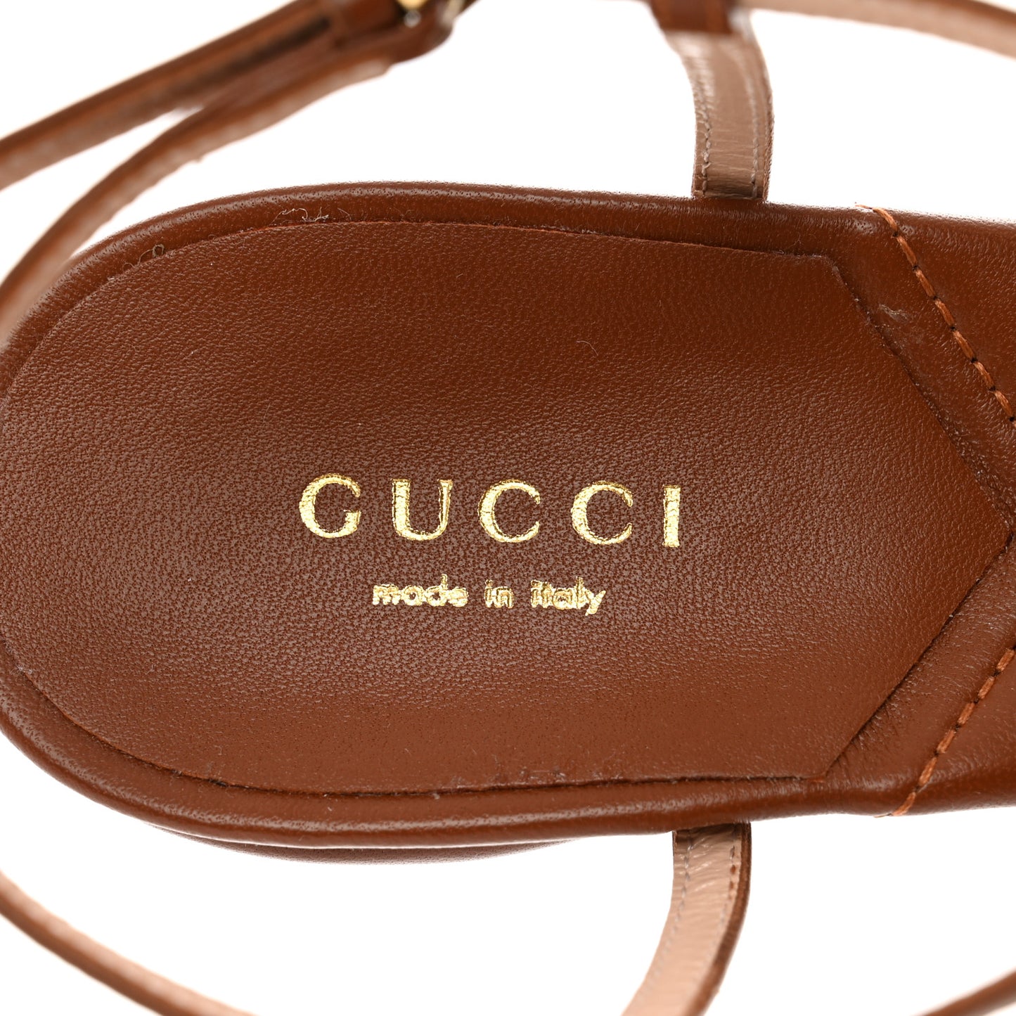 Nappa Matelasse T-Strap 40mm Sandals 38 Brown Papaya