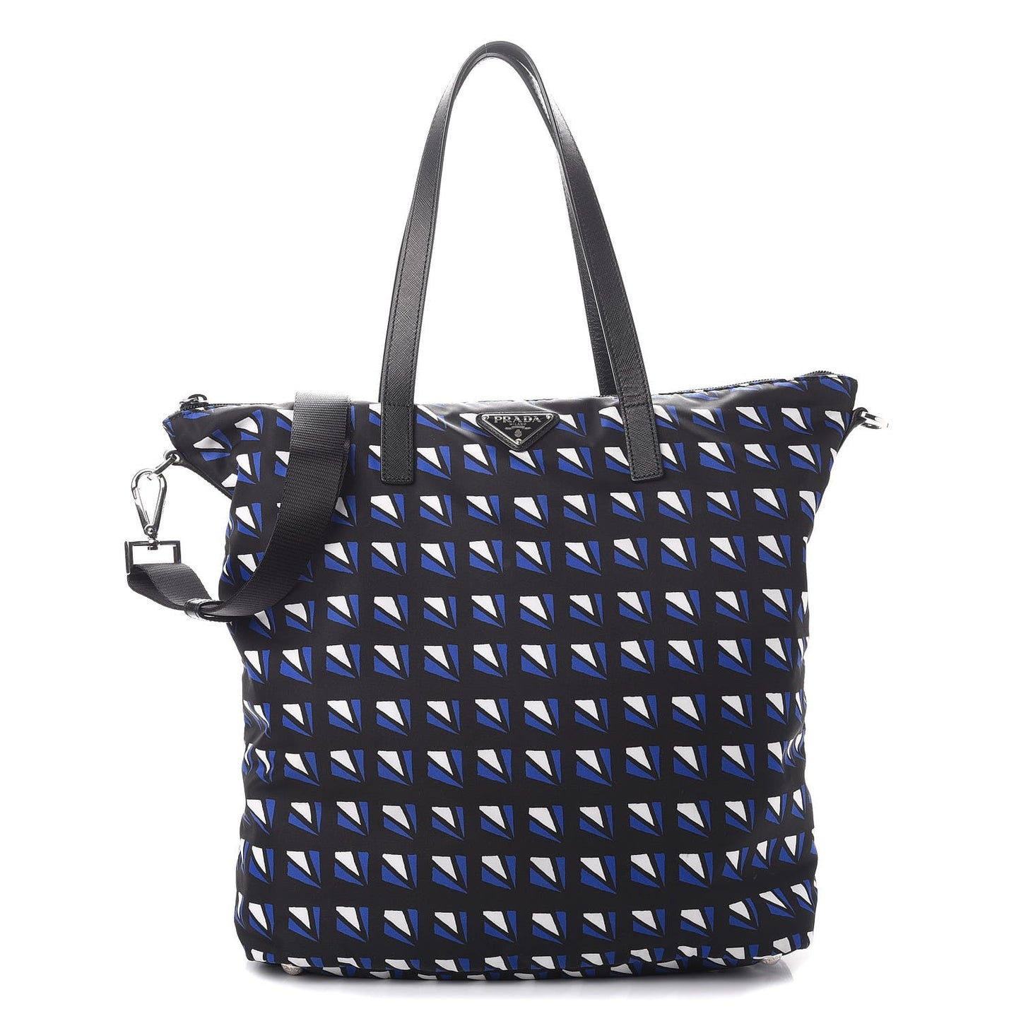 Tessuto Nylon Saffiano Diamond Print Tote Bleuette