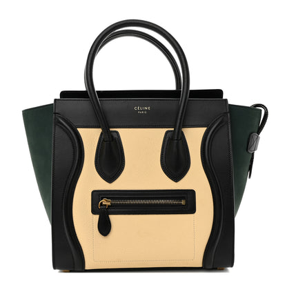 Celine Canvas Smooth Calfskin Micro Tri-Color Luggage Teal 1 of 9