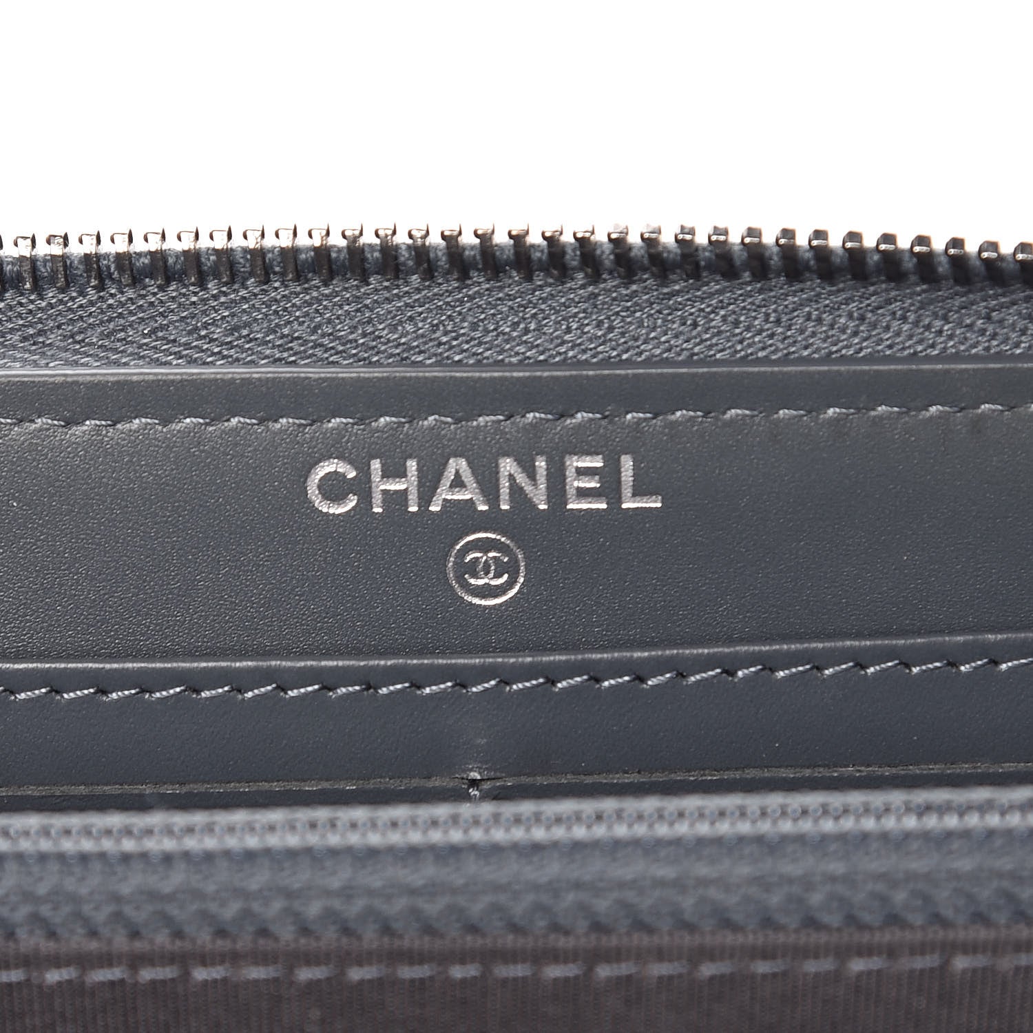 Chanel Caviar Quilted Large Gusset Zip Around Wallet Grey 6 of 13