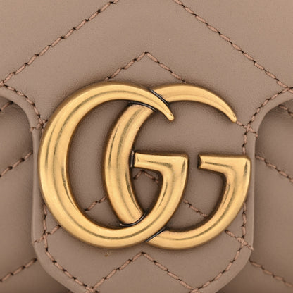 Gucci Calfskin Matelasse Super Mini GG Marmont Shoulder Bag Porcelain Rose 13 of 14