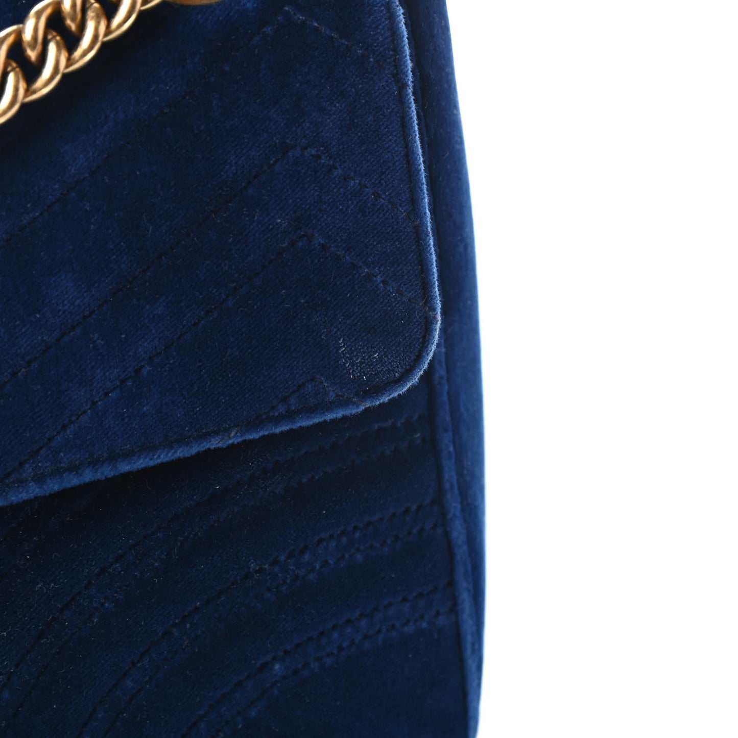 Velvet Matelasse Medium GG Marmont Shoulder Bag Cobalt Blue