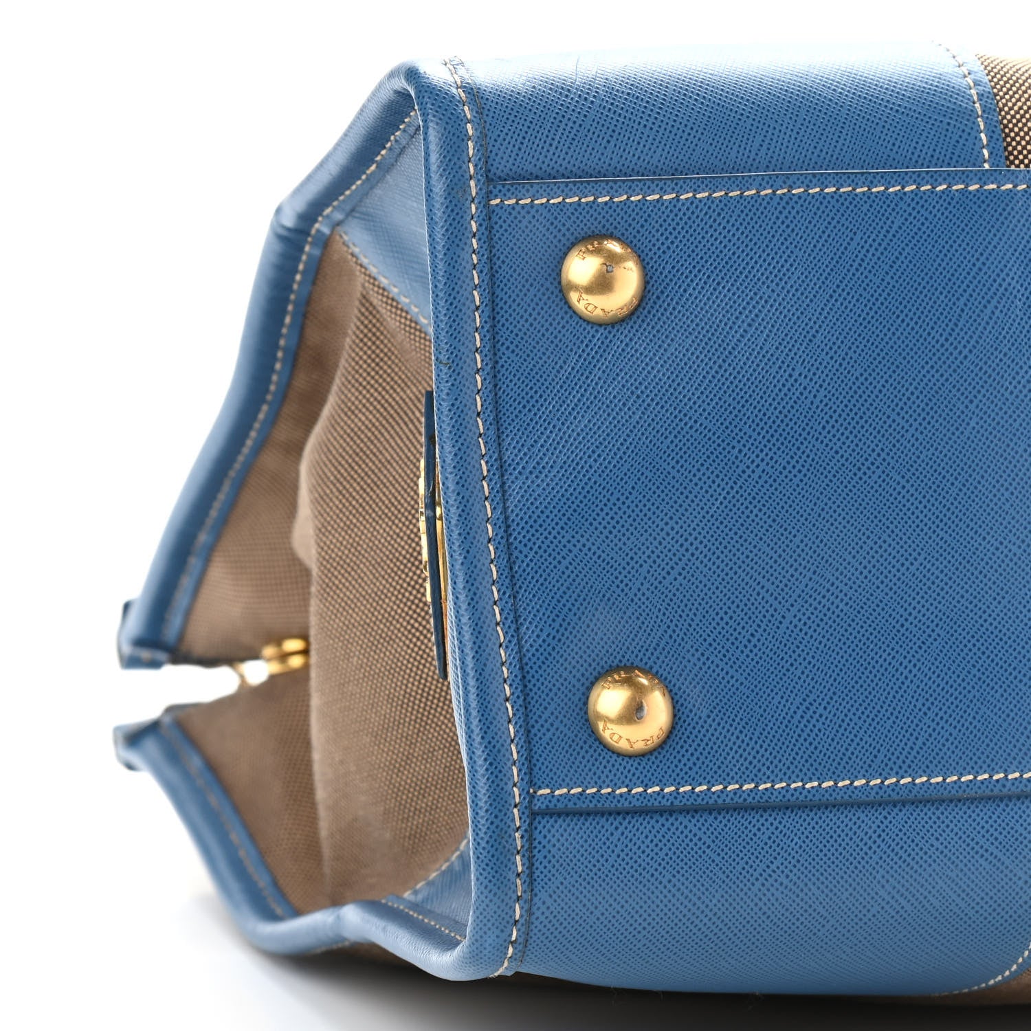 Prada Jacquard Logo Tote Azzurro 12 of 13