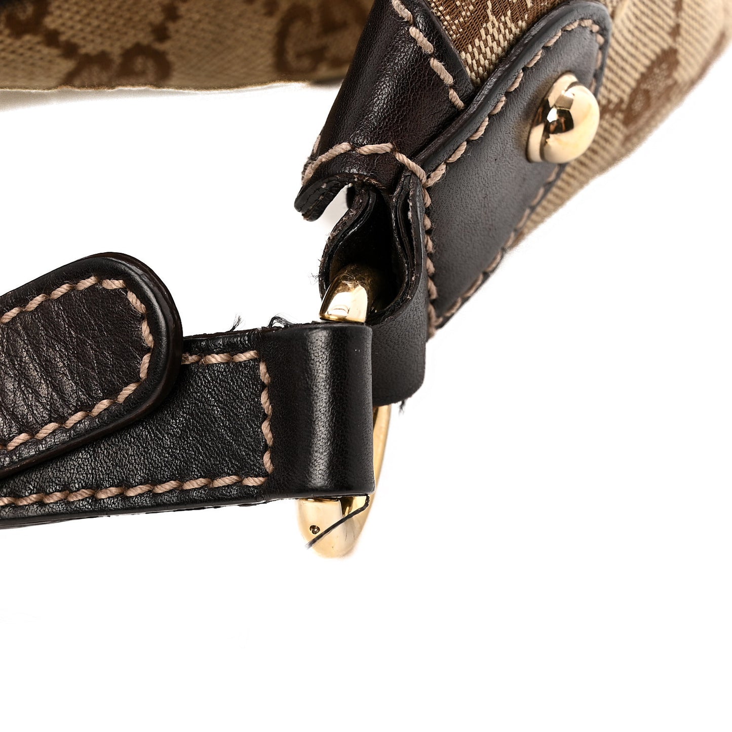 Monogram Large Biba Studded Hobo Dark Brown