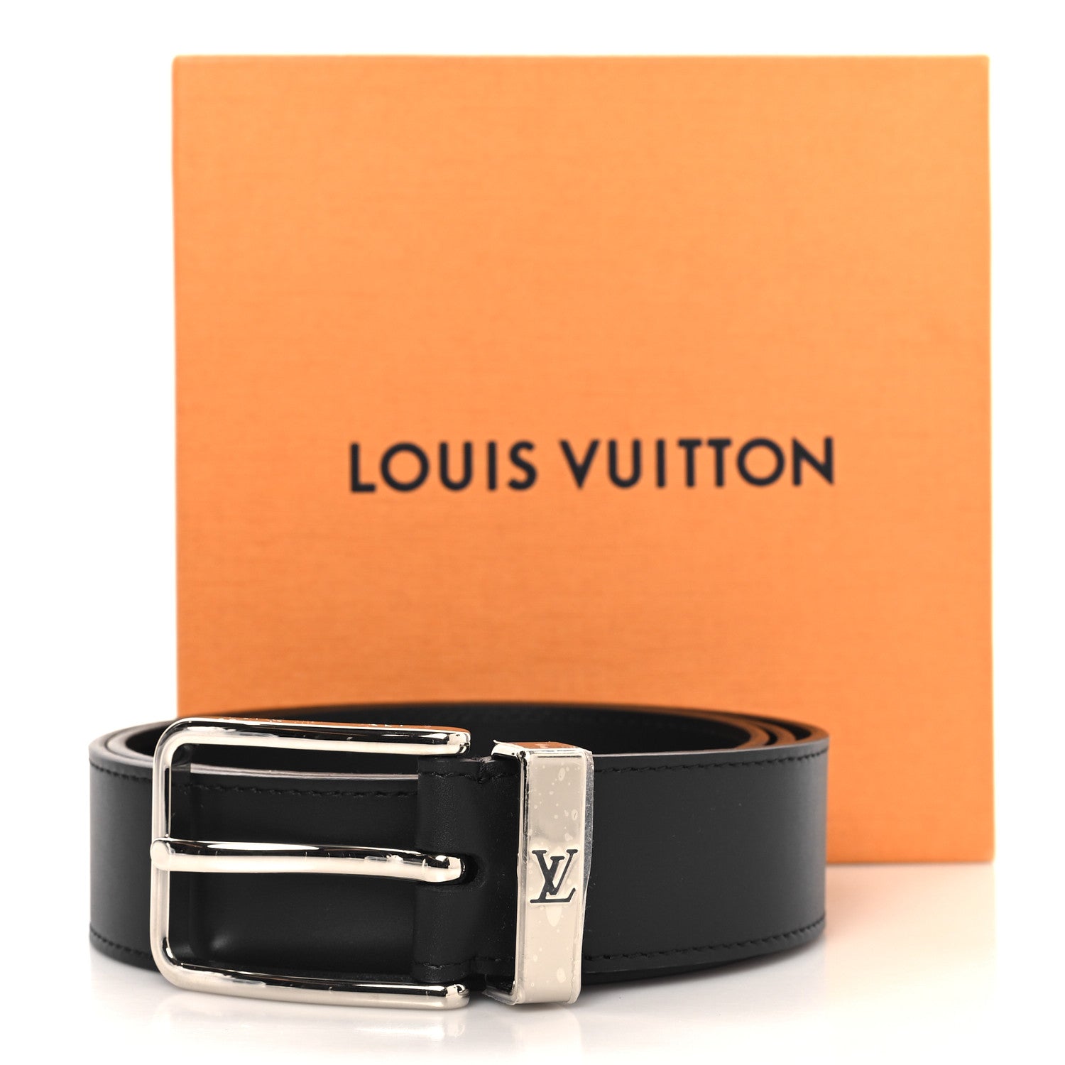 Louis Vuitton Calfskin Pont Neuf Belt 95 38 Black 6 of 6