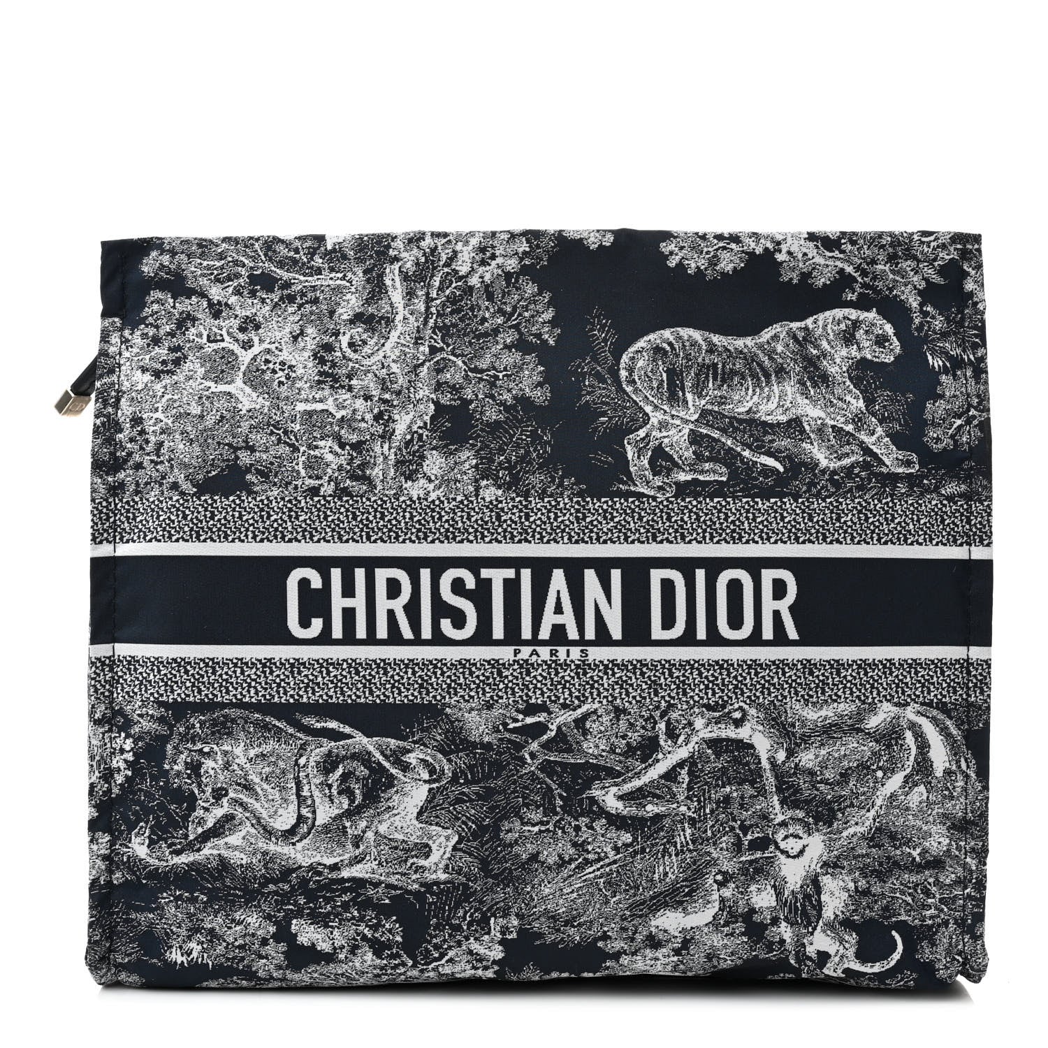 Christian Dior Embroidered Toile De Jouy Diortravel Zipped Pouch Blue 1 of 7