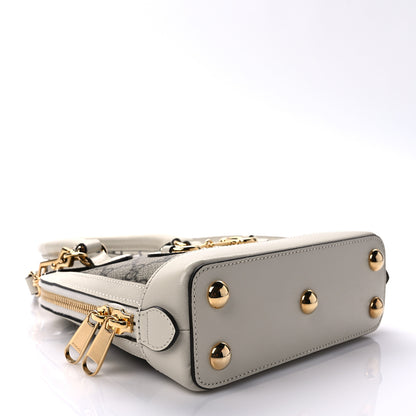 Gucci GG Supreme Monogram Azalea Calfskin Mini Horsebit 1955 Top Handle Bag Beige Ebony Mystic White 4 of 8
