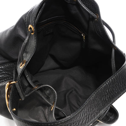 Gucci Pebbled Calfskin Medium Interlocking Icon Shoulder Bag Black 5 of 7