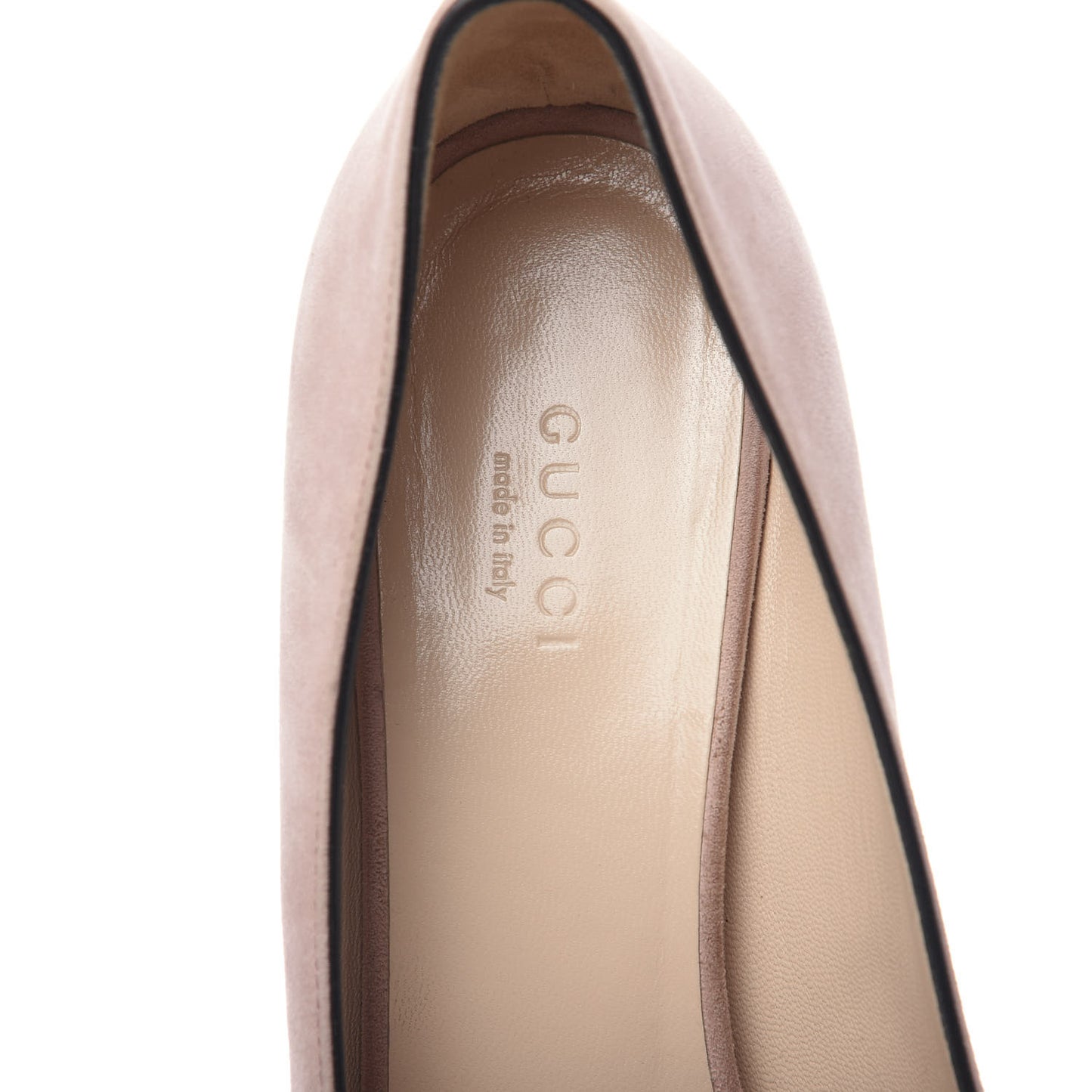 Kid Scamosciato GG Marmont Fringe 50mm Loafer Pumps 38 Crystal Pink