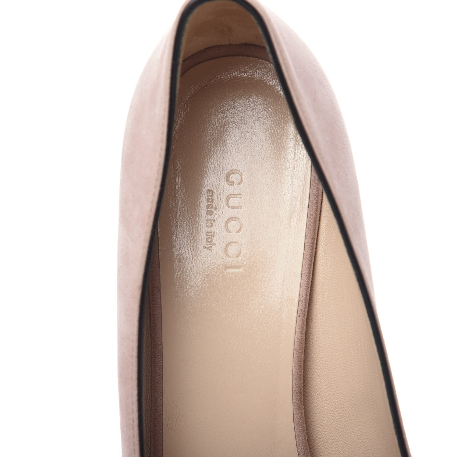 Gucci Kid Scamosciato GG Marmont Fringe 50mm Loafer Pumps 38 Crystal Pink 6 of 7