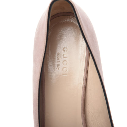 Gucci Kid Scamosciato GG Marmont Fringe 50mm Loafer Pumps 38 Crystal Pink 6 of 7