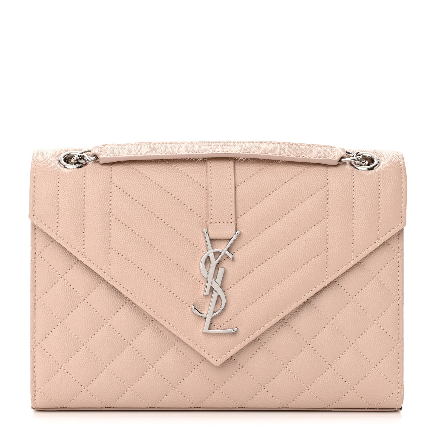 Grain De Poudre Textured Mixed Matelasse Medium Triquilt Monogram Satchel Marble Pink