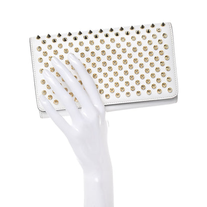 Christian Louboutin Calfskin Macaron Spiked Flap Wallet White 2 of 15