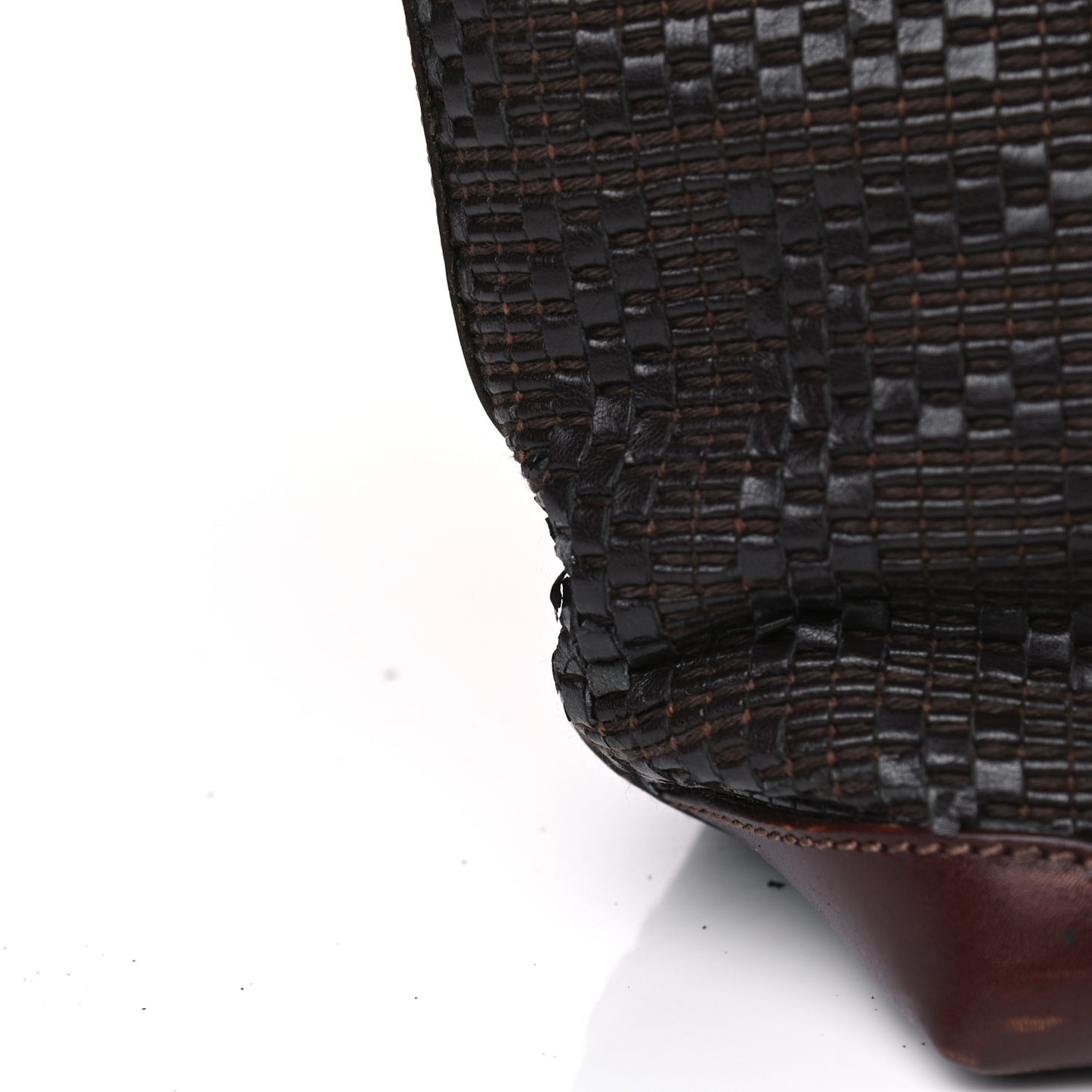 Calfskin FF Woven Medium Roll Tote Moro