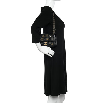 Chanel Aged Calfskin Quilted Mini Medallion Flap Black 2 of 10