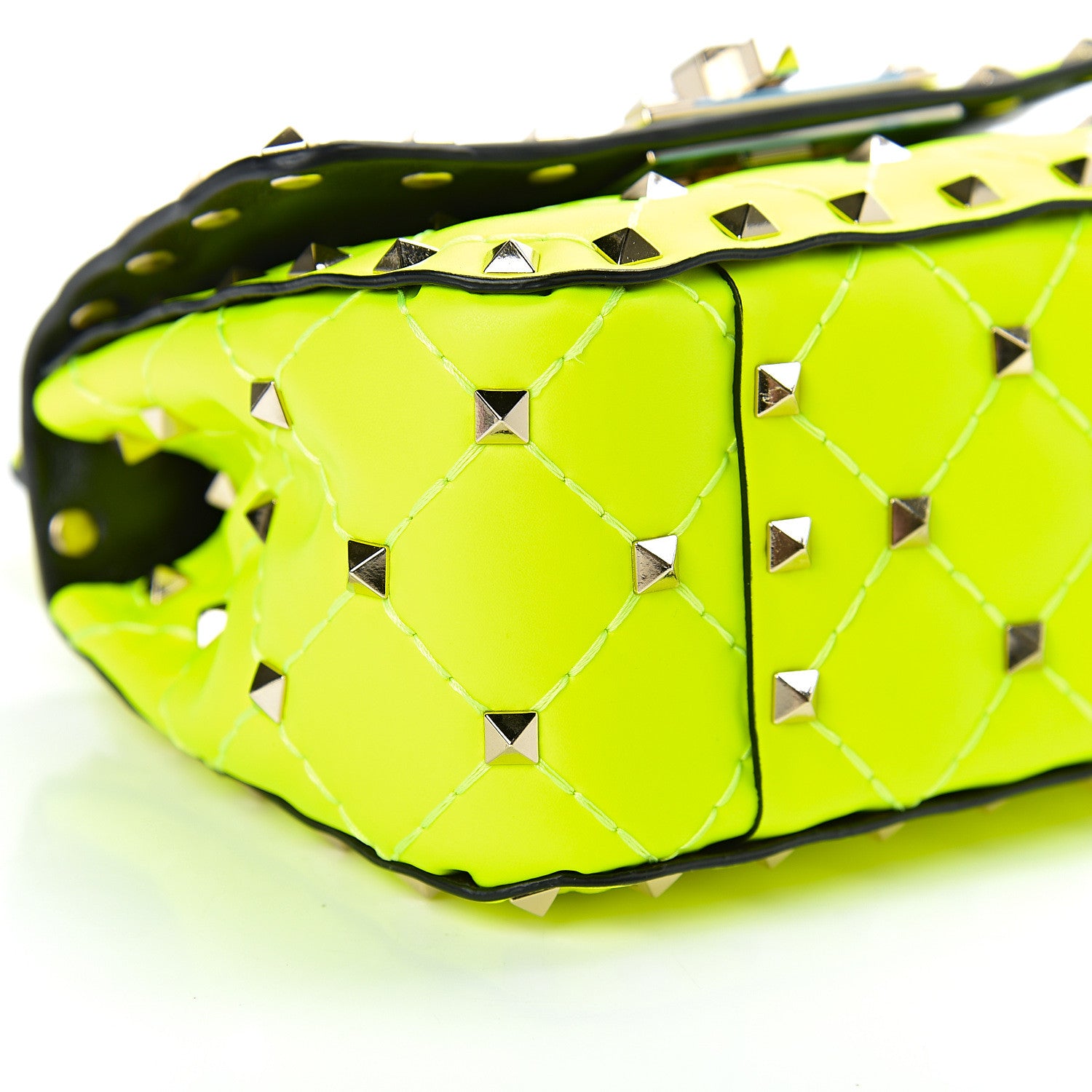 Valentino Garavani Calfskin Micro Rockstud Spike Shoulder Bag Lime 8 of 11