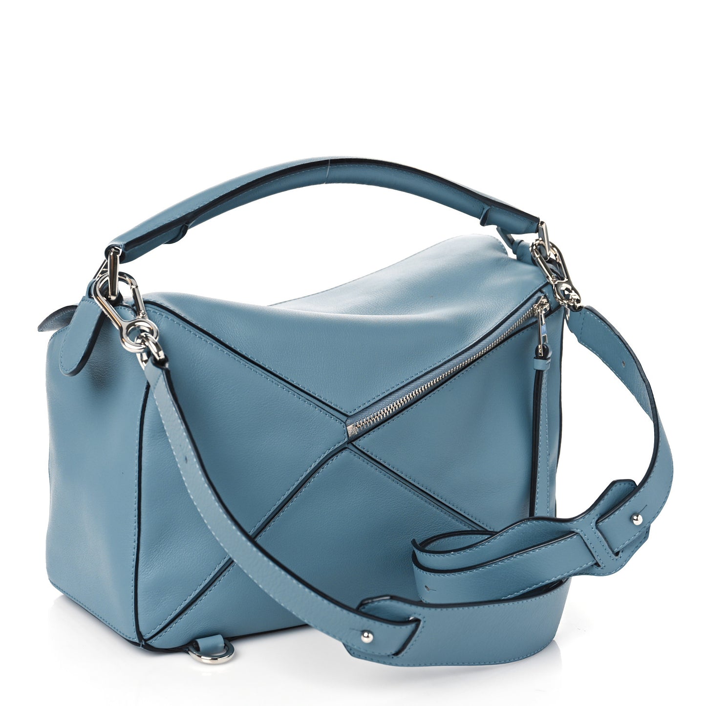 Calfskin Medium Puzzle Bag Stone Blue