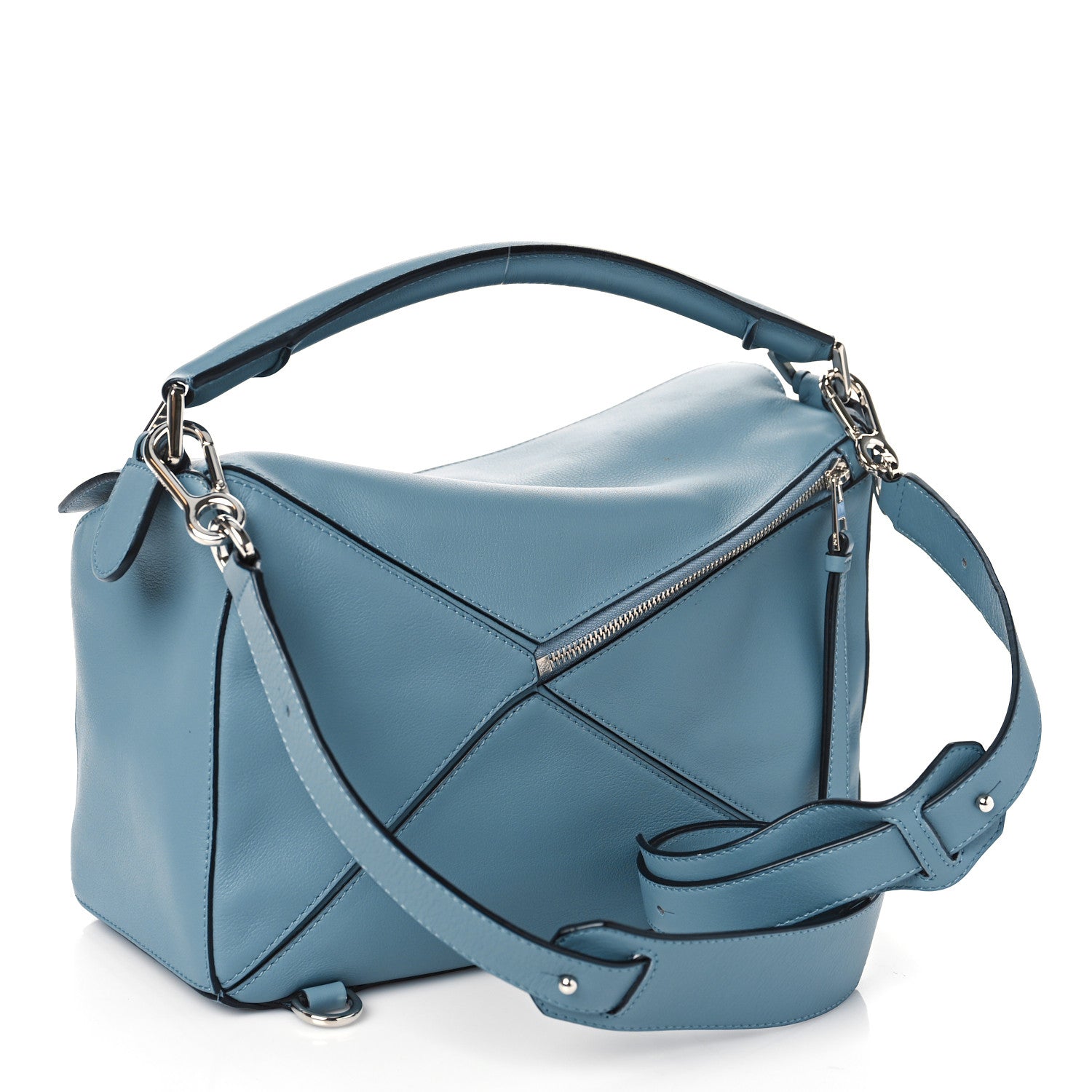 Loewe Calfskin Medium Puzzle Bag Stone Blue 3 of 8