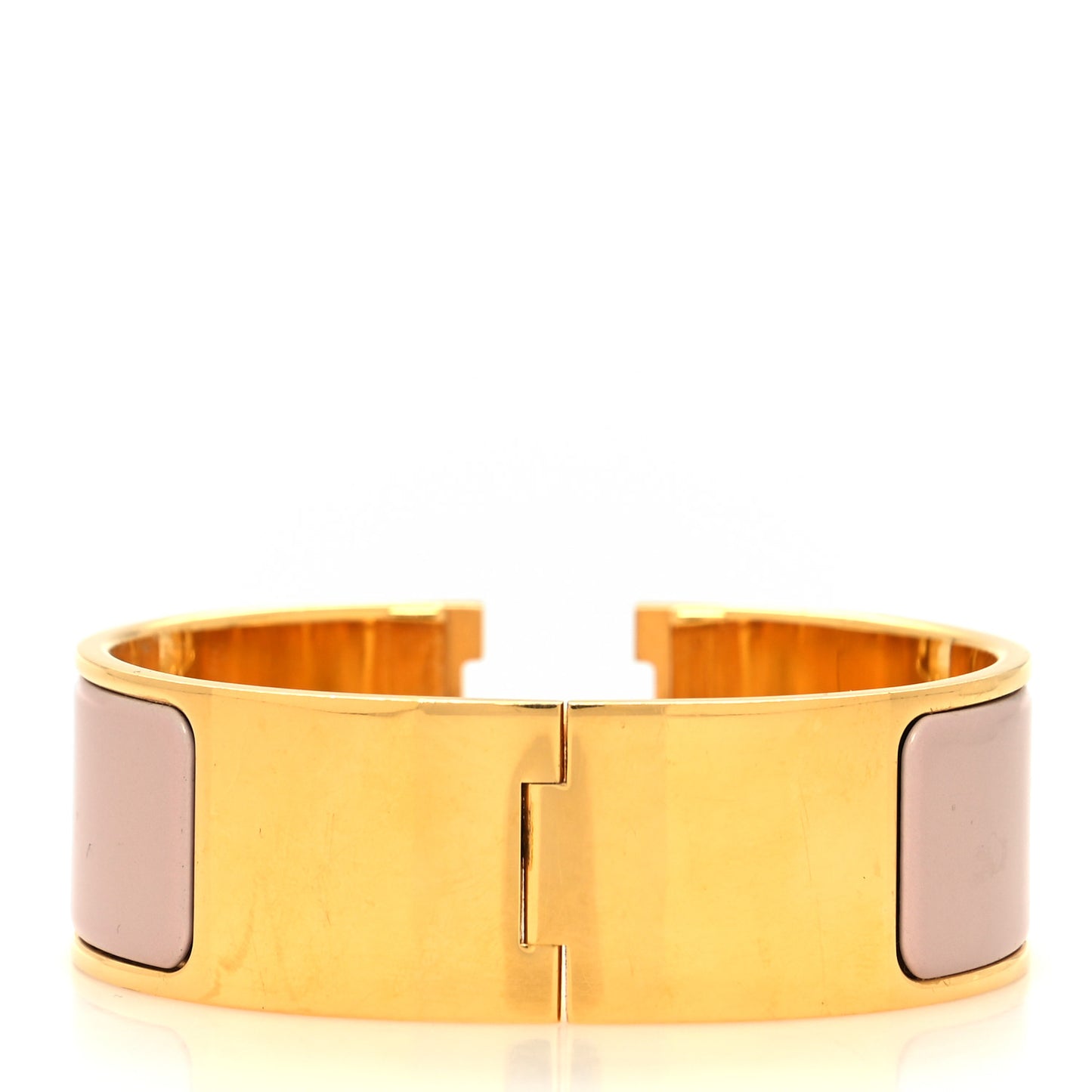 Enamel Wide Clic Clac H Bracelet PM Rose Poudre