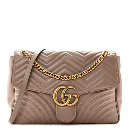 Gucci Calfskin Matelasse Large GG Marmont Shoulder Bag Porcelain Rose 1 of 10