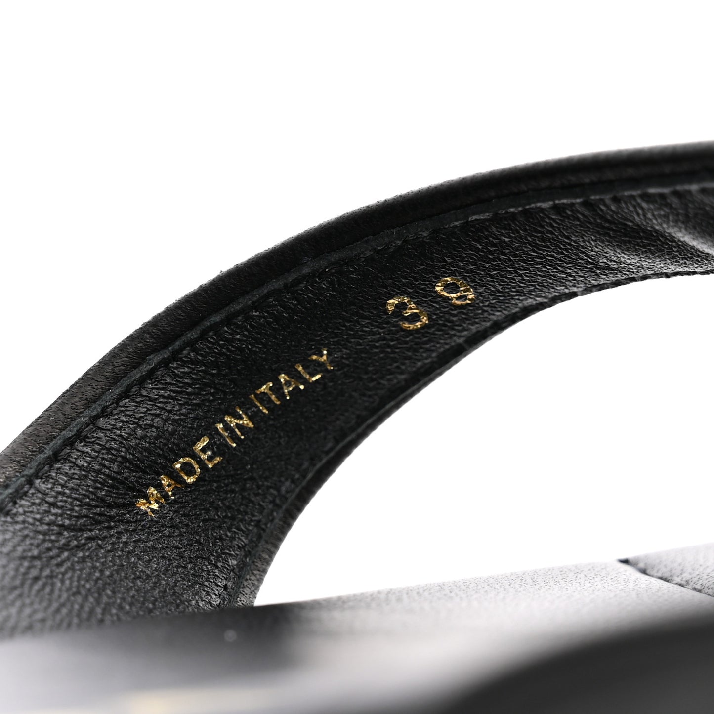 Lambskin Logo Thong Sandals 39 Black