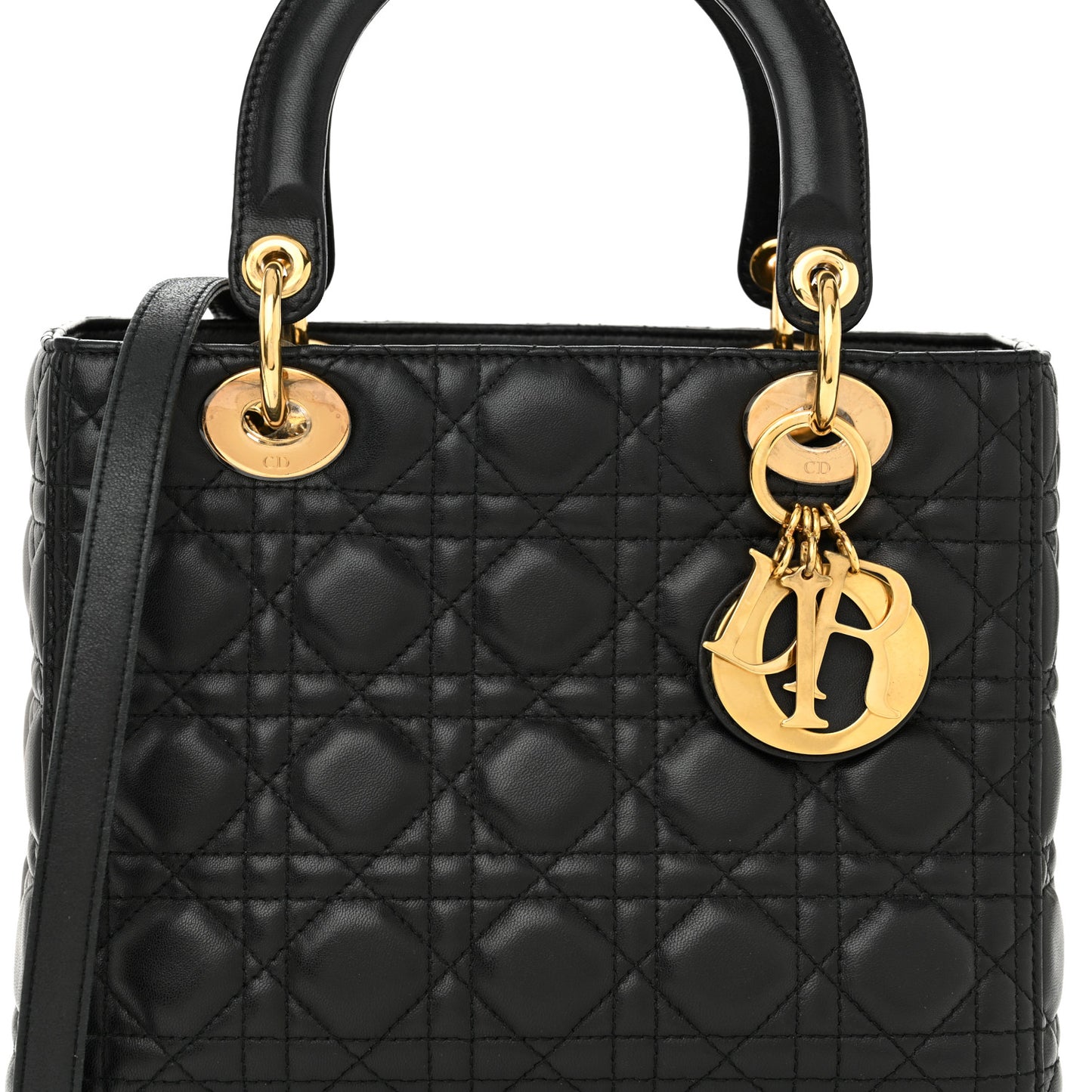 Lambskin Cannage Medium Lady Dior Black