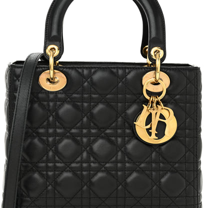 Christian Dior Lambskin Cannage Medium Lady Dior Black 8 of 11