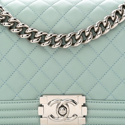 Chanel Calfskin Quilted Medium Boy Flap Light Blue 8 of 11