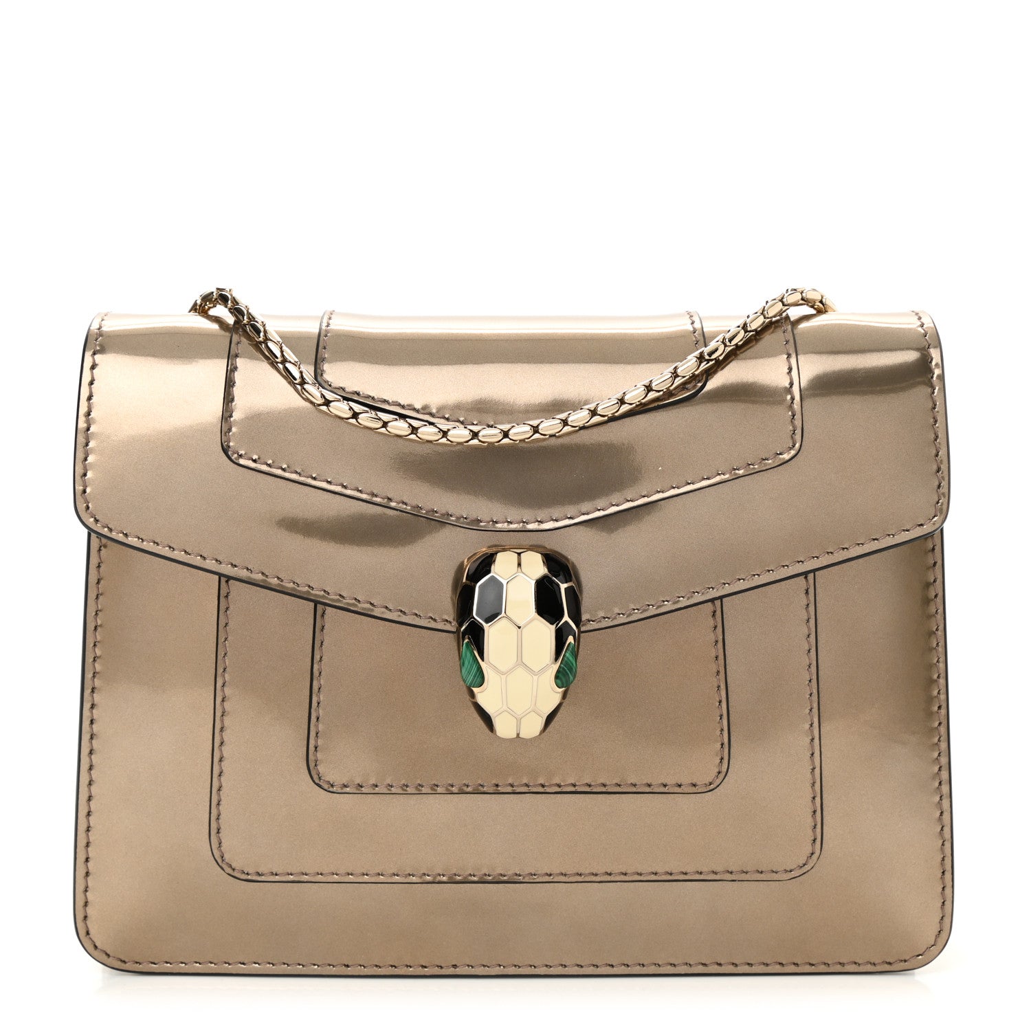 Bulgari Metallic Calfskin Serpenti Forever Crossbody Bag Bronze 1 of 8